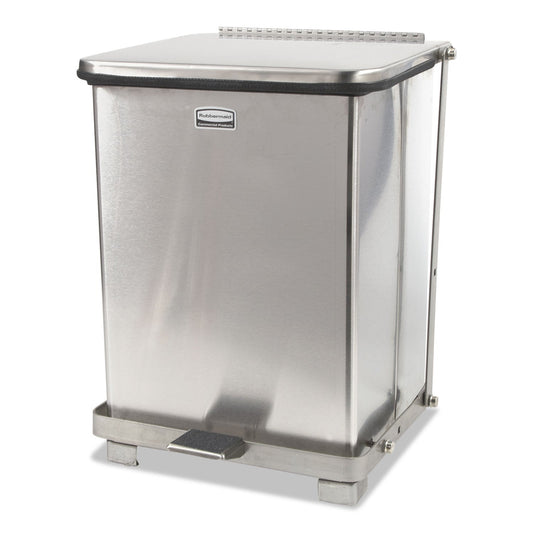 DEFENDERS MEDICAL STEP CAN, SQUARE, 7 GAL, 12 SQUARE, 17H, STAINLESS STEEL