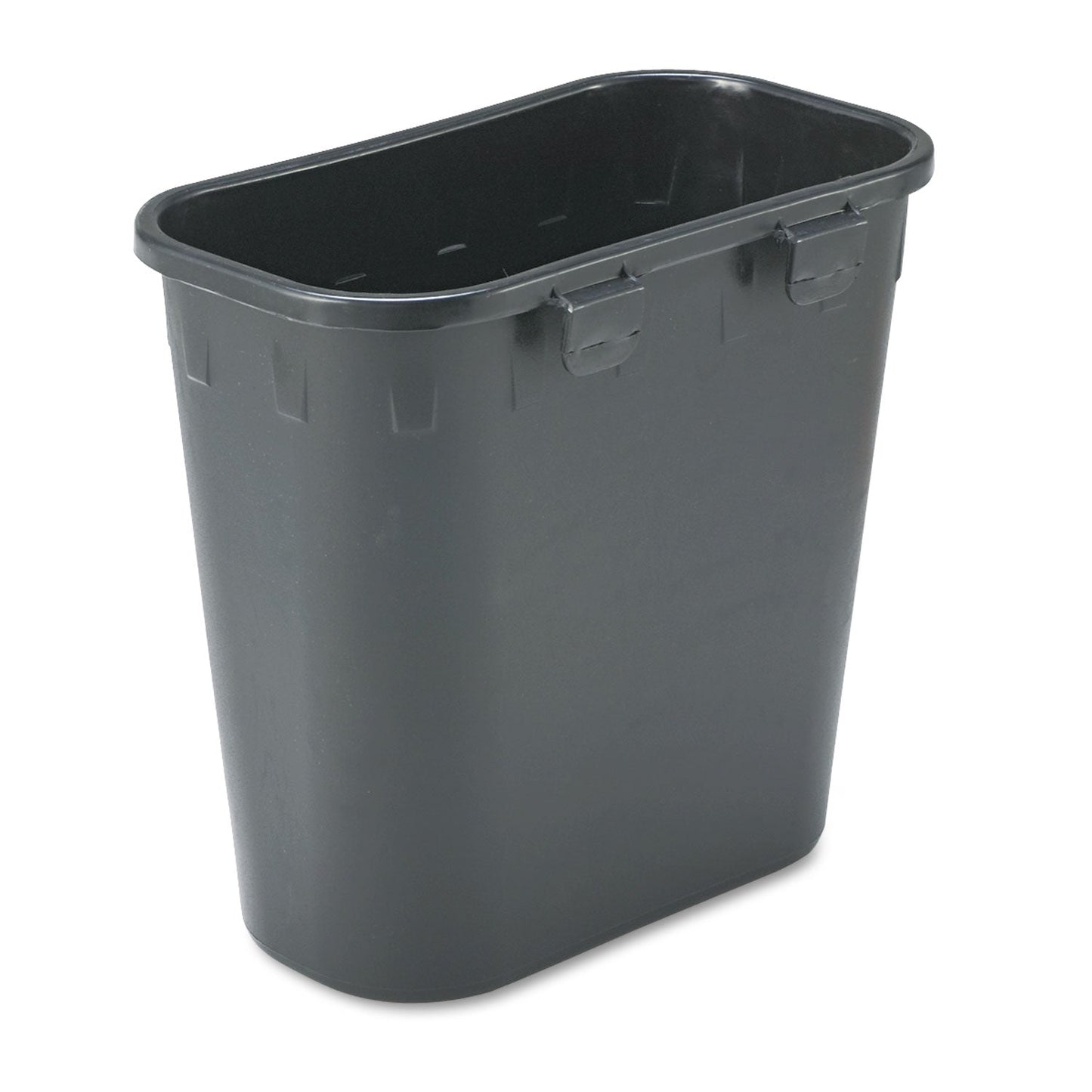 PAPER PITCH RECYCLING BIN, RECTANGULAR, POLYETHYLENE, 1.75 GAL, BLACK