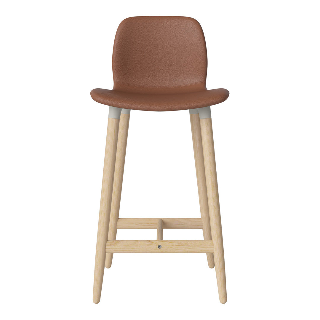 Seed Counter Chair - Upholstered - Oiled Oak Base, White Pigmented