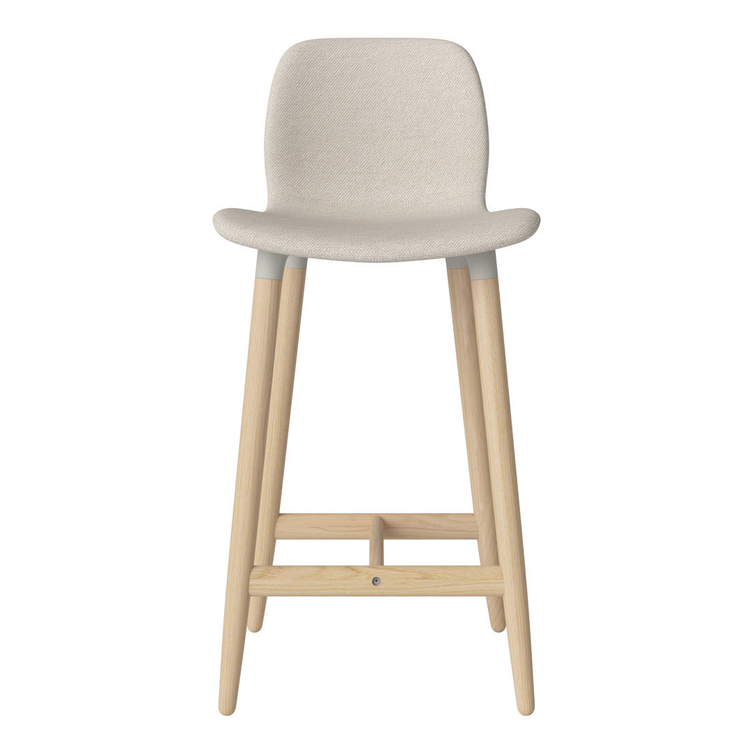 Seed Counter Chair - Upholstered - Oiled Oak Base, White Pigmented
