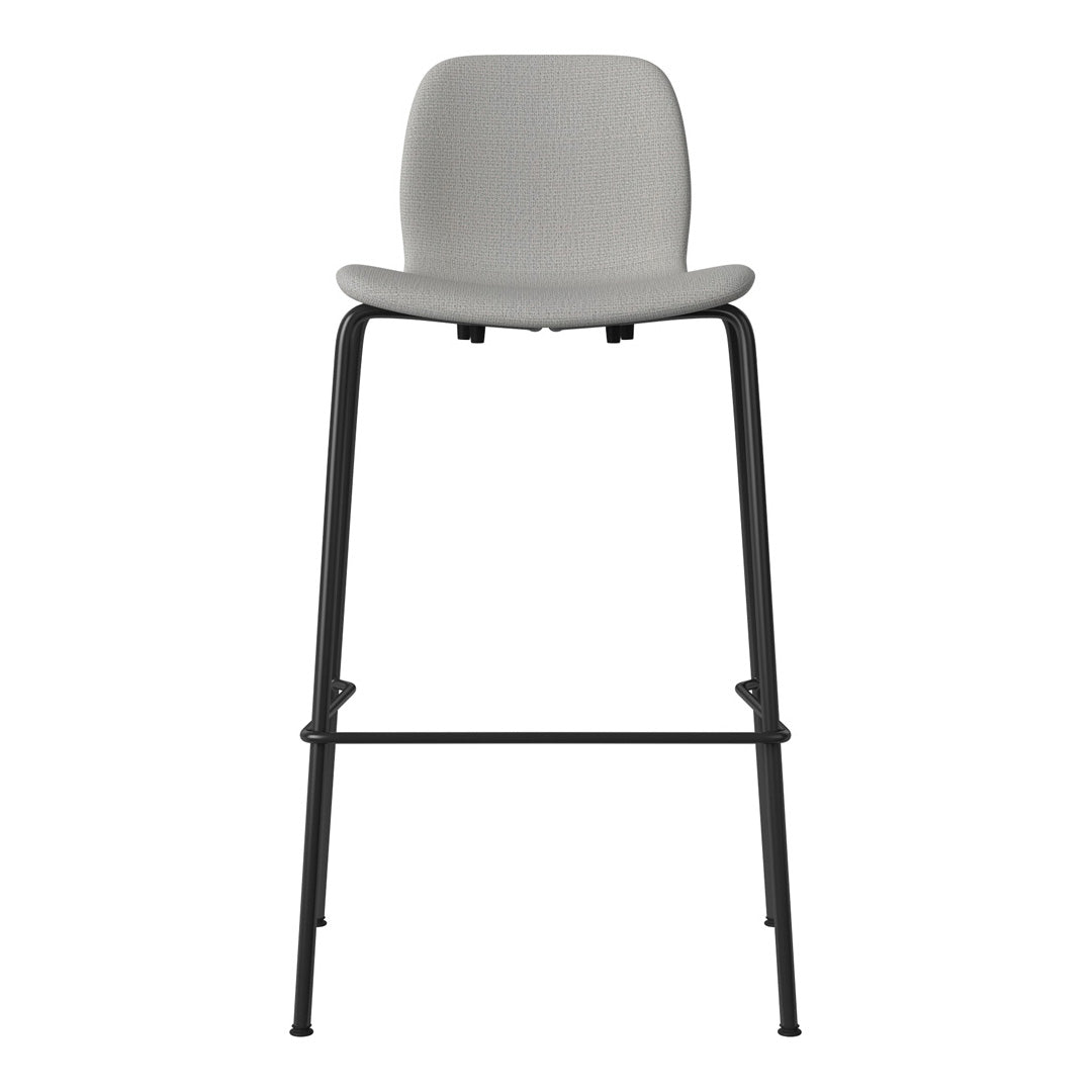 Seed Bar Chair - Upholstered - Steel Base, Black Lacquered