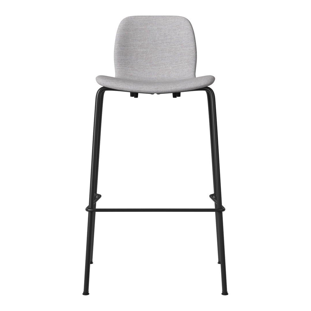 Seed Bar Chair - Upholstered - Steel Base, Black Lacquered