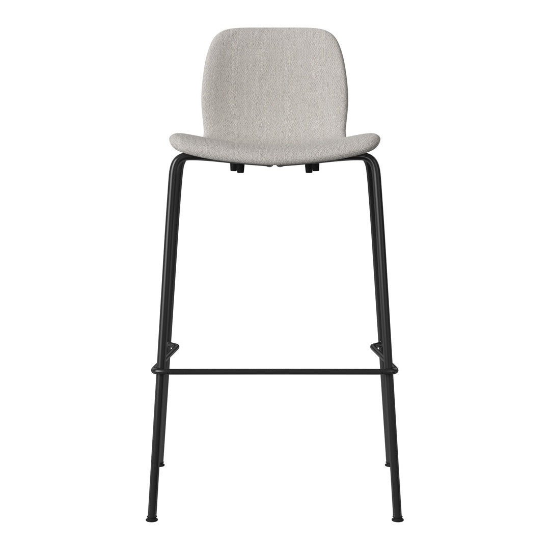 Seed Bar Chair - Upholstered - Steel Base, Black Lacquered