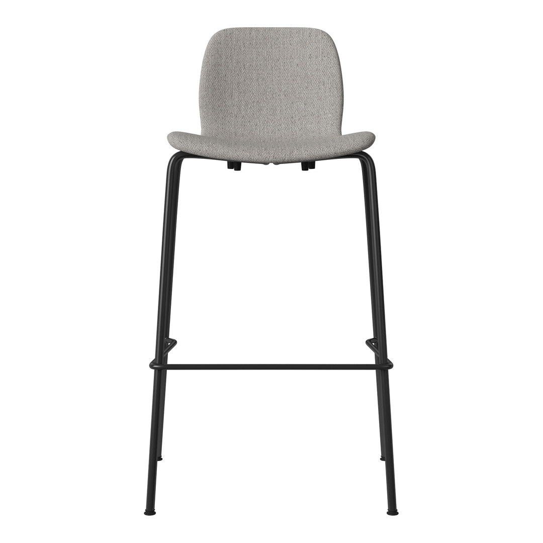 Seed Bar Chair - Upholstered - Steel Base, Black Lacquered