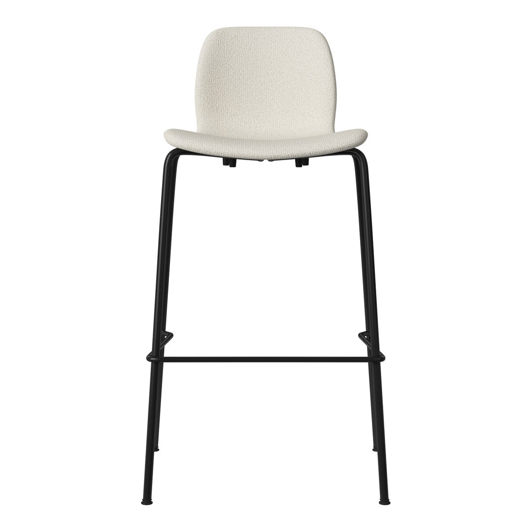Seed Bar Chair - Upholstered - Steel Base, Black Lacquered