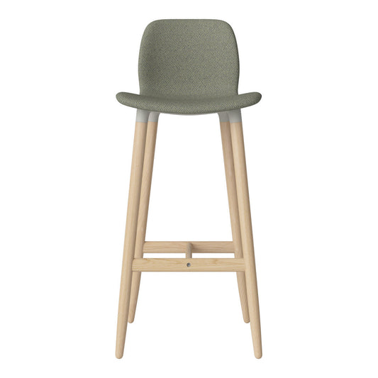 Seed Bar Chair - Upholstered - Oiled Oak Base, White Pigmented