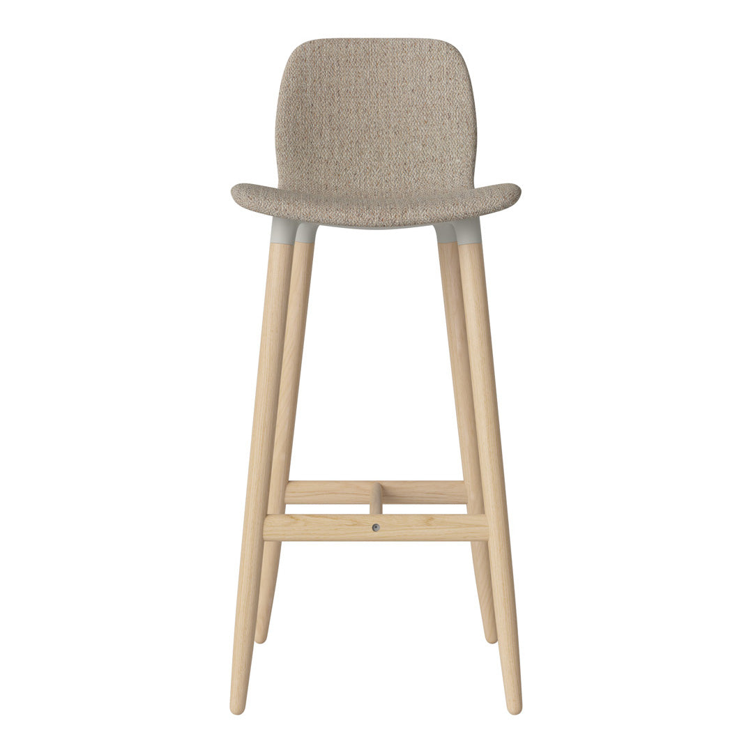 Seed Bar Chair - Upholstered - Oiled Oak Base, White Pigmented