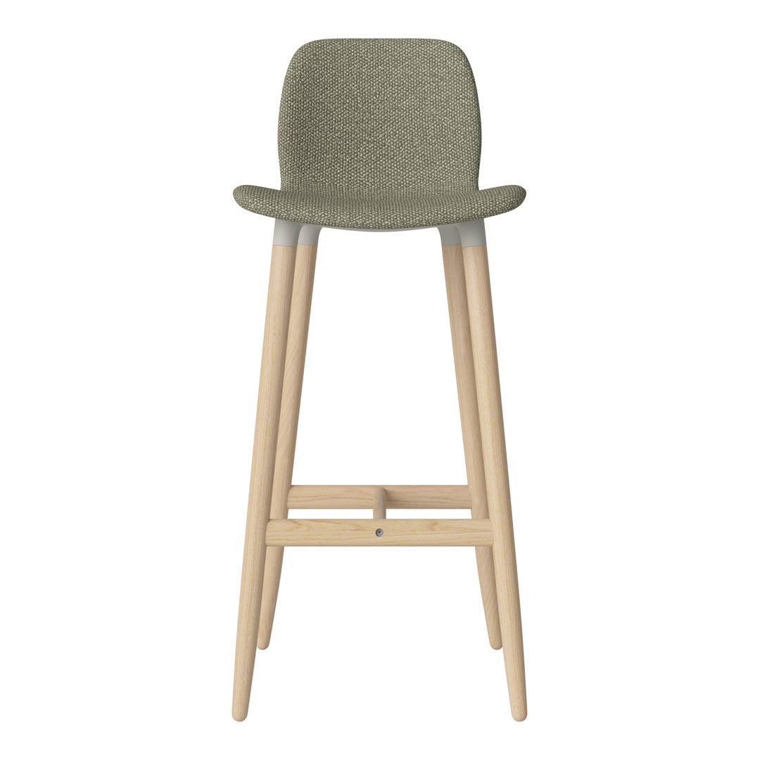 Seed Bar Chair - Upholstered - Oiled Oak Base, White Pigmented