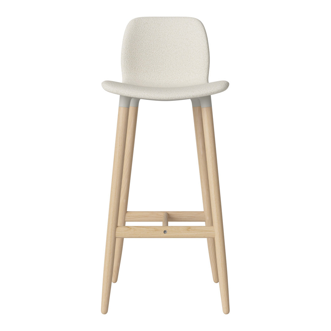 Seed Bar Chair - Upholstered - Oiled Oak Base, White Pigmented