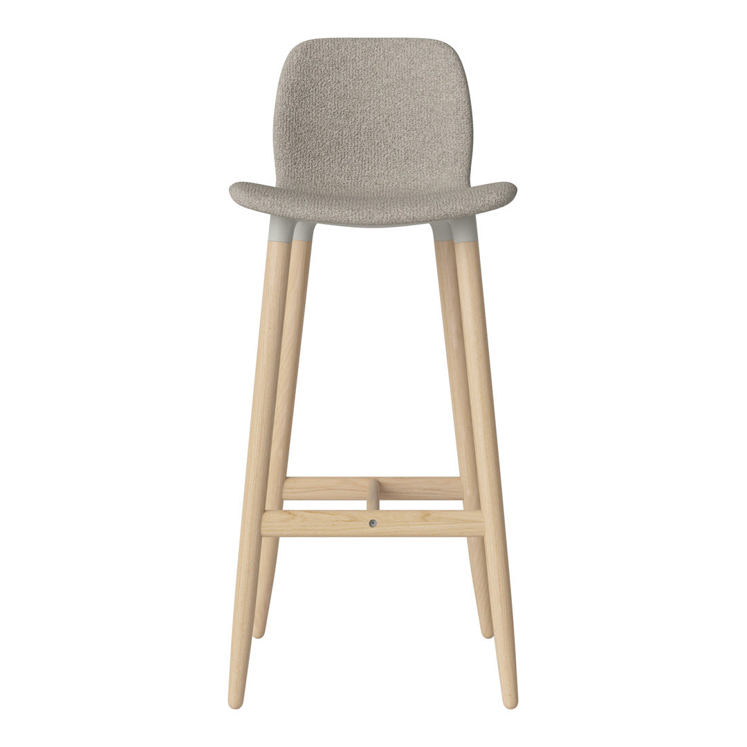 Seed Bar Chair - Upholstered - Oiled Oak Base, White Pigmented