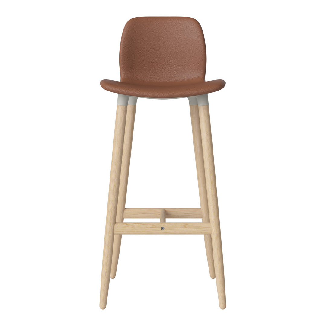 Seed Bar Chair - Upholstered - Oiled Oak Base, White Pigmented
