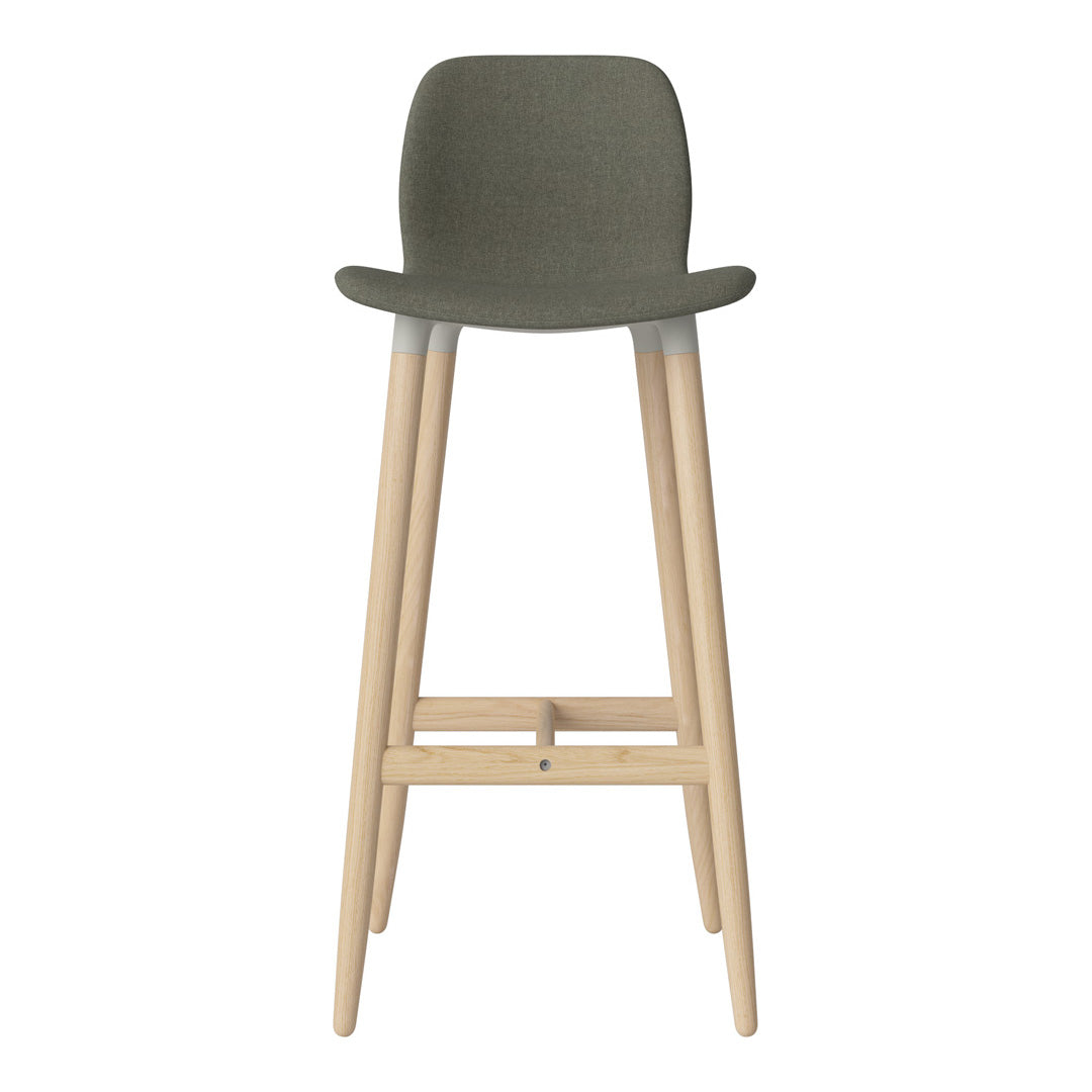 Seed Bar Chair - Upholstered - Oiled Oak Base, White Pigmented