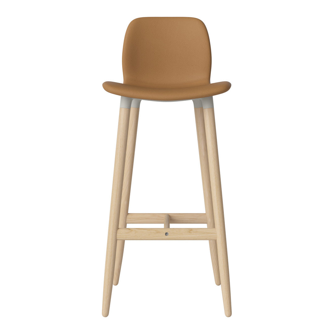 Seed Bar Chair - Upholstered - Oiled Oak Base, White Pigmented